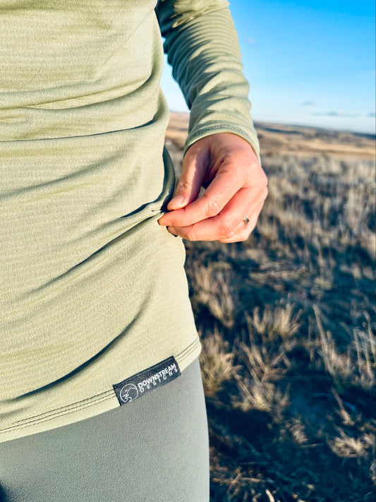 Power Grid™ Lightweight Base Layer Hoodie in Sage