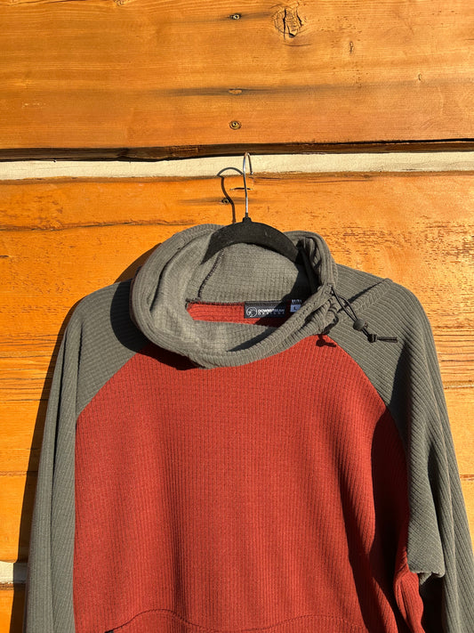 Ready Made Power Grid™ Kangaroo Pocket Hoodie in Firebrick Two Tone