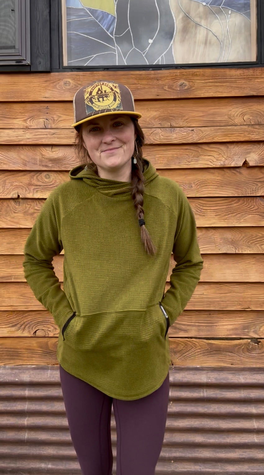 Power Grid™ Kangaroo Pocket Hoodie in Kelp