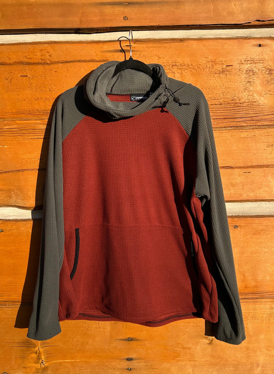 Ready Made Power Grid™ Kangaroo Pocket Hoodie in Firebrick Two Tone