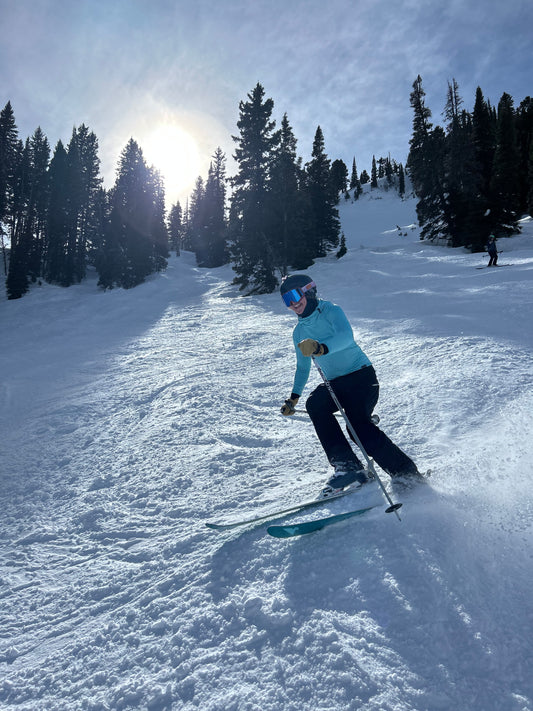 Power Grid™ Lightweight Base Layer Hoodie in Ice Blue